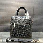 Gucci Leather Tote Black Bag Size 36x38x6CM - 2