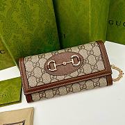 Gucci Horsebit 1955 Wallet with Chain Beige Size 19x10x4cm - 1