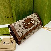 Gucci Horsebit 1955 Wallet with Chain Beige Size 19x10x4cm - 6