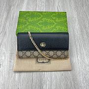 Gucci Marmont Bi-color Chain Wallet Black Size 19x10CM - 1