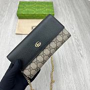Gucci Marmont Bi-color Chain Wallet Black Size 19x10CM - 4