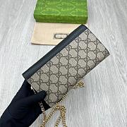 Gucci Marmont Bi-color Chain Wallet Black Size 19x10CM - 3