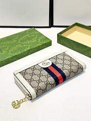 Gucci Ophidia Zip Around Wallet White Size 19x11X3CM - 3