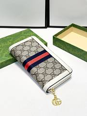 Gucci Ophidia Zip Around Wallet White Size 19x11X3CM - 6