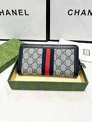 Gucci Ophidia Zip Around Wallet Navy Size 19x11X3CM - 2