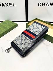 Gucci Ophidia Zip Around Wallet Navy Size 19x11X3CM - 3