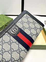 Gucci Ophidia Zip Around Wallet Navy Size 19x11X3CM - 4