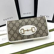 Gucci Horsebit 1955 Wallet White Size19x10X3CM - 2