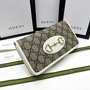 Gucci Horsebit 1955 Wallet White Size19x10X3CM - 5