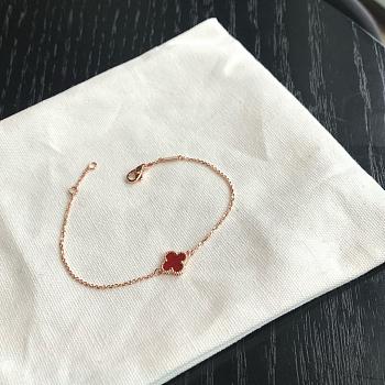 Van Cleef Sweet Alhambra Bracelet Rose Gold Red