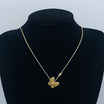Van Cleef Two Butterfly Pendant Gold