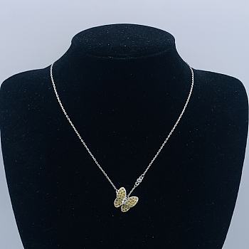 Van Cleef Two Butterfly Pendant White Gold