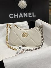 Chanel Hobo Bag White Aged Calfskin Brushed 23x13x5CM - 1