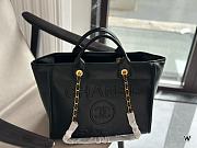 Chanel Deauville Line Canvas Tote Bag Black 38x29x20cm - 1