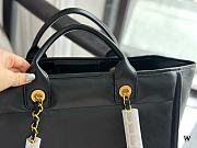 Chanel Deauville Line Canvas Tote Bag Black 38x29x20cm - 4