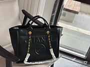 Chanel Deauville Line Canvas Tote Bag Black 38x29x20cm - 3