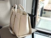 Chanel Deauville Line Canvas Tote Bag White 38x29x20cm - 6