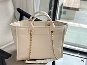 Chanel Deauville Line Canvas Tote Bag White 38x29x20cm - 3