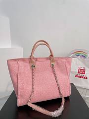 Chanel Deauville Line Canvas Tote Bag Pink 38x29x20cm - 5