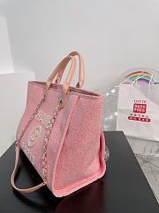 Chanel Deauville Line Canvas Tote Bag Pink 38x29x20cm - 3