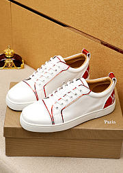 Christian Louboutin Fun Louis Junior Sneakers White Red 055#326 - 1