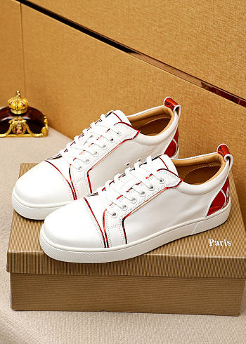 Christian Louboutin Fun Louis Junior Sneakers White Red 055#326