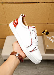Christian Louboutin Fun Louis Junior Sneakers White Red 055#326 - 5