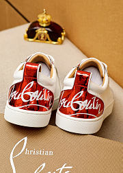 Christian Louboutin Fun Louis Junior Sneakers White Red 055#326 - 3