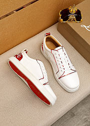 Christian Louboutin Fun Louis Junior Sneakers White Red 055#326 - 2