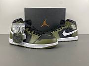 Air Jordan 1 Mid Black White Olive BQ8426-092 - 4