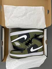 Air Jordan 1 Mid Black White Olive BQ8426-092 - 6