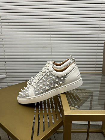 Christian Louboutin Louis Junior P Pik Pik Strass White 080#326