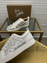Christian Louboutin Louis Junior P Pik Pik Strass White 080#326 - 6