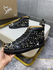Christian Louboutin Louis Orlato Spikes Flat Black 048#326 - 5