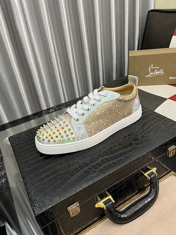 Christian Louboutin Louis Spikes Junior Gold - 1