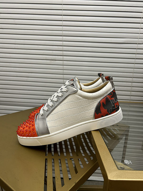 Christian Louboutin Louis Spikes Junior Silver Orange - 1