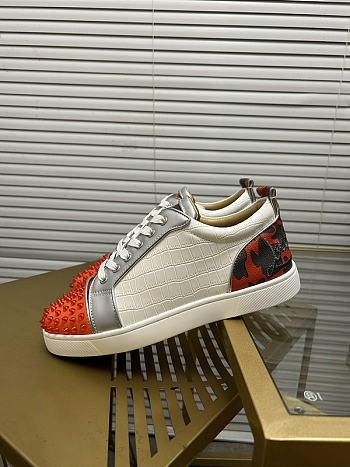 Christian Louboutin Louis Spikes Junior Silver Orange