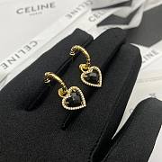 Celine Earrings Gold Black Heart 111#307 - 3
