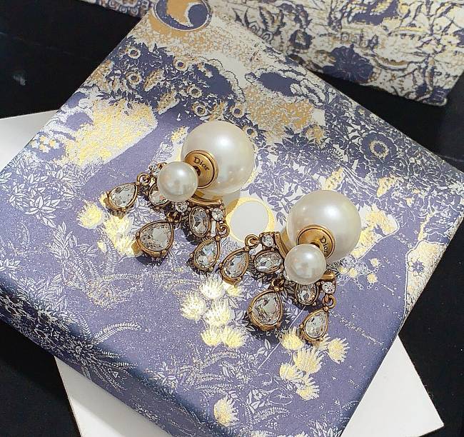 Dior Earrings Gold Pearl 037#307 - 1