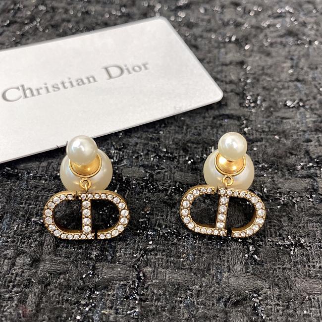 Dior Earrings Gold Pearl 063#307 - 1