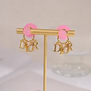 Dior Earrings Gold Pink 025#307 - 5