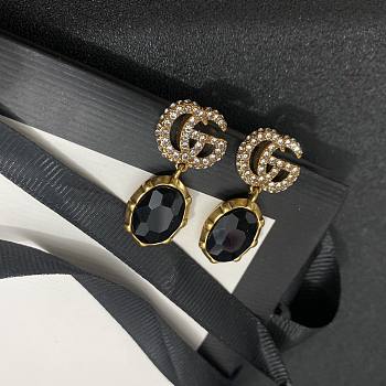 Gucci Earrings Gold Black 049#307