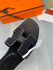 Hermes Oran Sandal Black Leather - 6