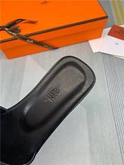 Hermes Oran Sandal Black Leather - 5