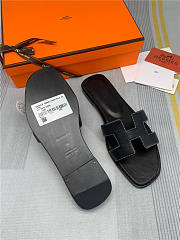 Hermes Oran Sandal Black Leather - 3