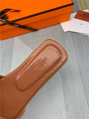 Hermes Oran Sandal Brown Leather - 5