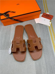 Hermes Oran Sandal Brown Leather - 4