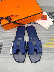Hermes Oran Sandal Dark Blue Calfskin - 1
