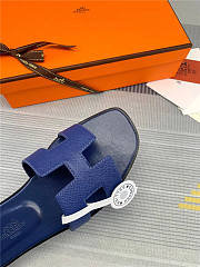 Hermes Oran Sandal Dark Blue Calfskin - 4