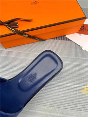 Hermes Oran Sandal Dark Blue Calfskin - 6